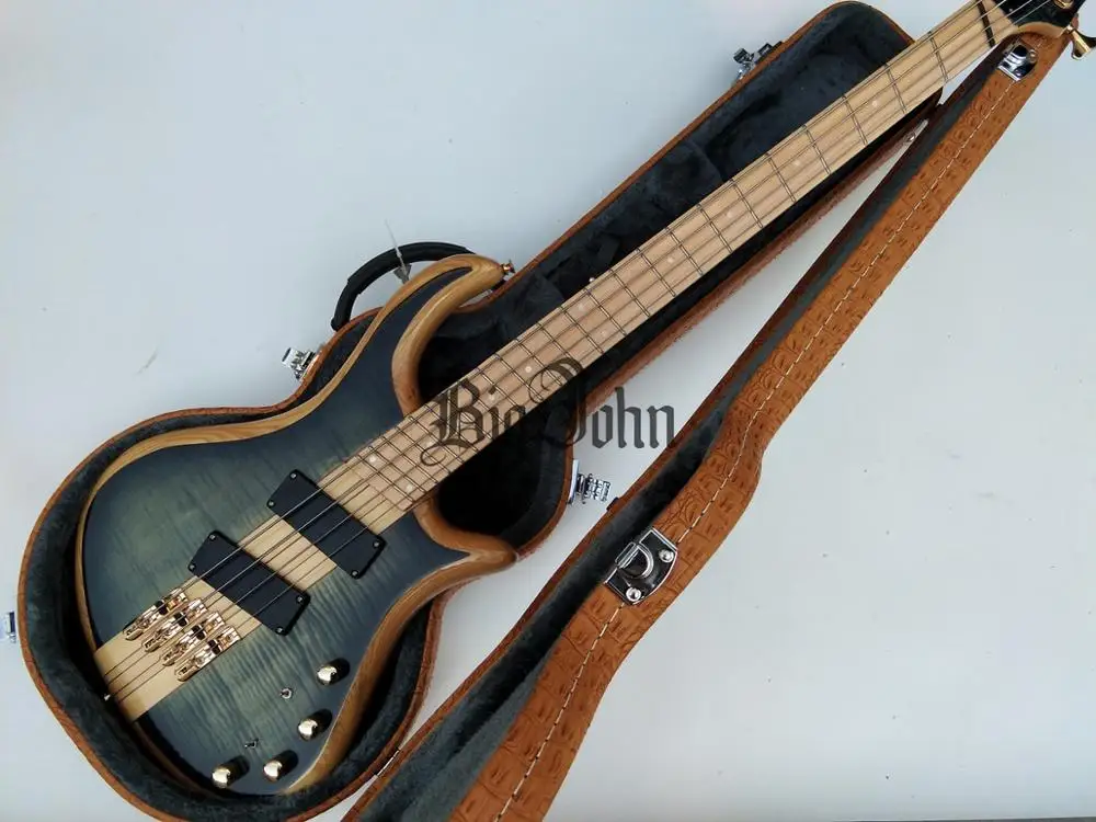 Новый вентилятор Fretted 4 струны электрическая бас гитара сэндвич Elm Body & кленовый