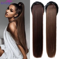 xiyue 85cm super long straight clip tail wig ponytail wig and synthetic hair clip ponytail extended 3 colors optional headwear