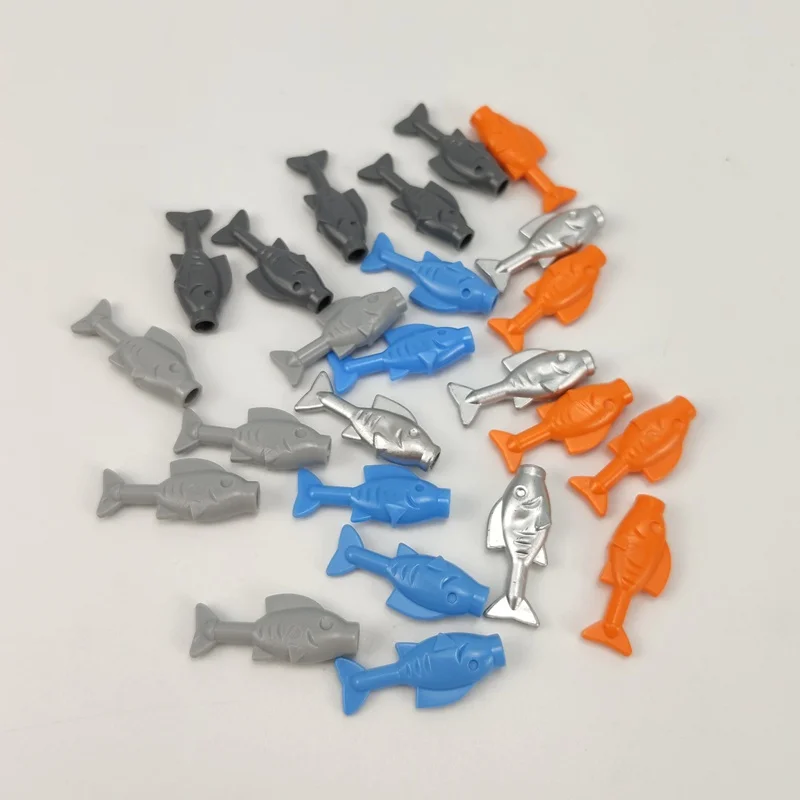 Совместимость для блокировки кубики MOC Рыбы 5 Цвета 25 шт. конструкторных блоков