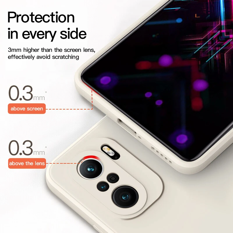 original liquid square silicone phone case for xiaomi redmi note 7 8 9 9s 10 pro max poco f3 gt x3 pro nfc soft thin cover funda free global shipping