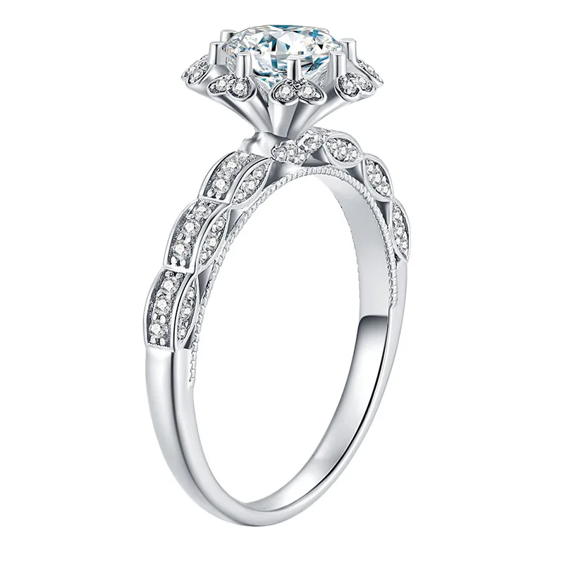 

luxury AAA+ White Zircon Crystal Rings for Women Wedding Engagement Promise Ring Silver Color Rings fashion Jewelry Gifts