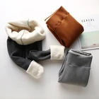 Женские леггинсы с высокой талией CHRLEISURE, теплые однотонные Бархатные эластичные штаны для зимы