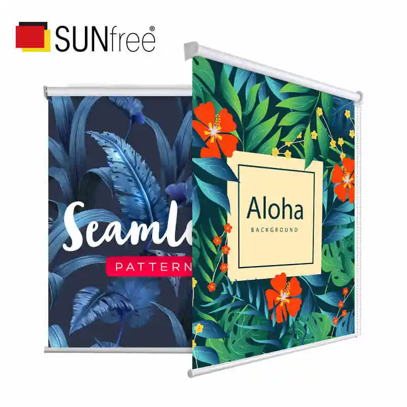 Sunfree тропические листья рулонные шторы для офиса спальни кухни HD Печать зеленые пасторальные жалюзи на заказ