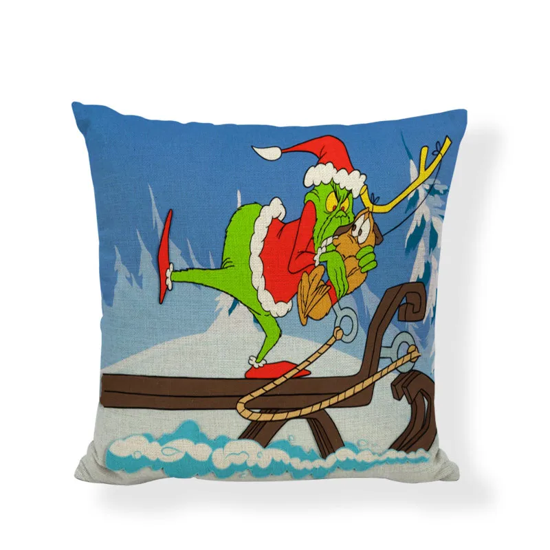 Наволочка для подушки с забавным мультяшным рождественским рисунком