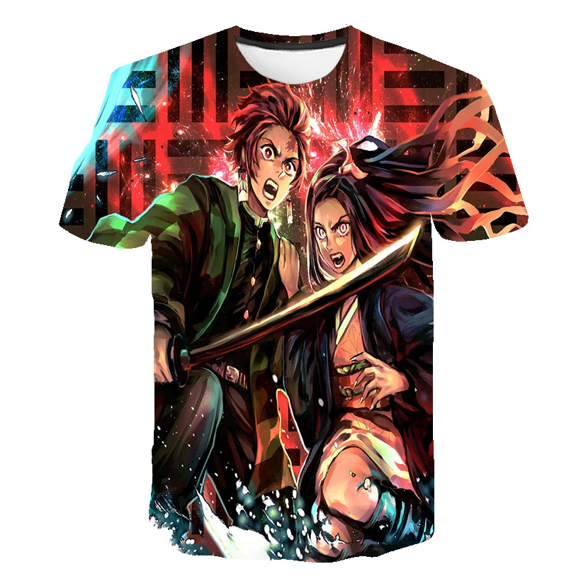 Лидер продаж 3D футболка для маленьких мальчиков и девочек забавная Demon Slayer аниме