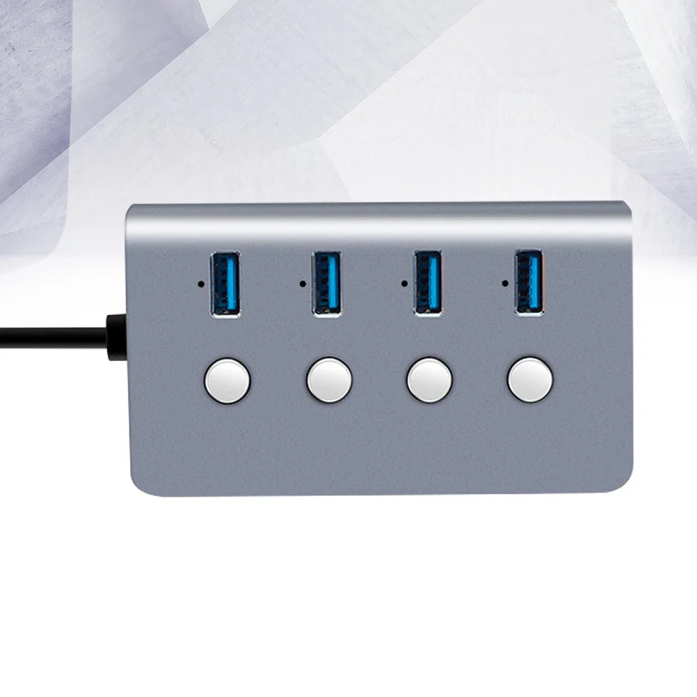 

4 порта USB 3,0 высокий разветвитель передачи данных разветвитель для компьютера ноутбука ПК планшета смартфона (серый)