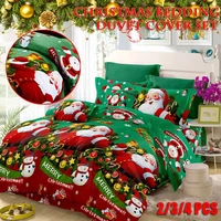 christmas bedding set duvet cover set bed linen queenking 3d santa claus cotton quilt cover bed sheet pillowcases bedspread