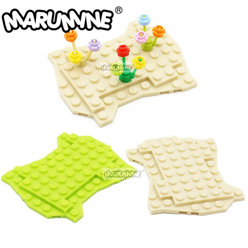 

Marumine Compatible Irregular Baseplate For Plant Grass Garden City Building MOC Classic Bricks Educational Toys For Children