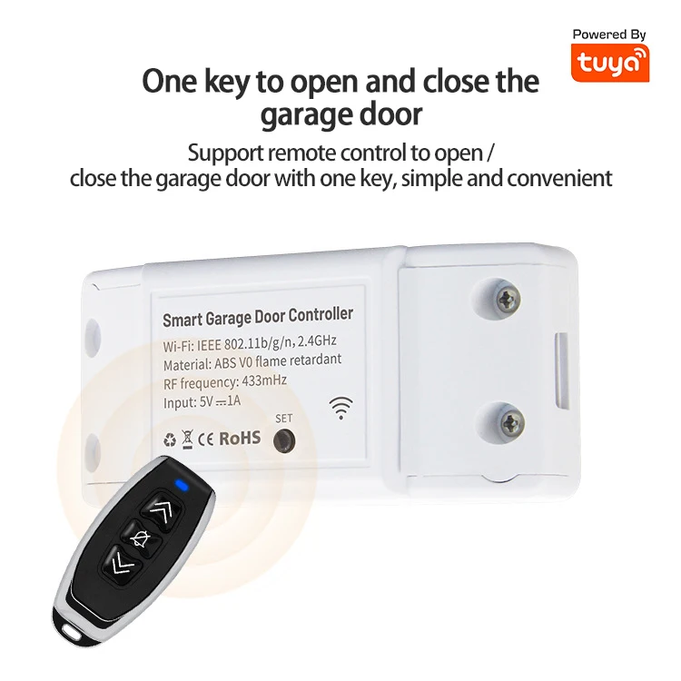 

WiFi Switch Smart Garage Door Opener Controller Work With Alexa Echo Google Home SmartLife/Tuya APP Anti-theft Alarm With Key