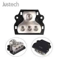 Justech 2x 3 Way Power Distribution Block 0 Gauge IN 3 x 4 Gauge OUT Copper Fuse Holder Car Audio Splitter Amp Electrical System