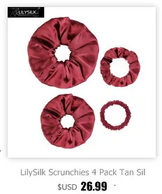 LilySilk резинки для волос 7 пачек Шармез волосы 100 чистый шелк голова Веревка резинка для волос, аксессуары мягкий уход Роскошный