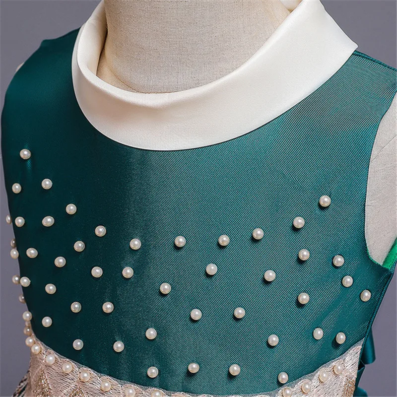 

Girls Dress Beading Wedding Party Ball Gown Kids Dresses For Girls Costume Elegant Princess Dress Children Clothing vestidos