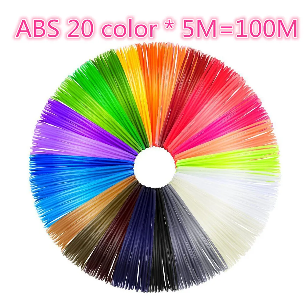 

AW 3D Pen Filament glowing 20 colors ABS/PLA plastic 1.75mm For 3D Pen Refills 1.75mm 100m Totally in Pack 3d