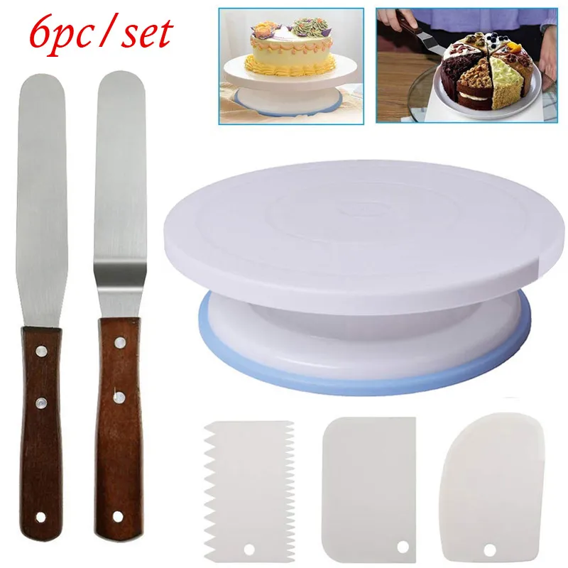 11 дюймов Вращающийся Поворотный Набор для торта пластиковый нож теста украшение