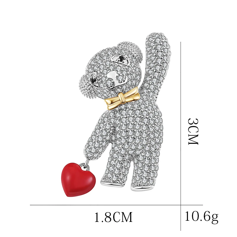 Милый Кристальный Медвежонок Броши милые украшения в виде цветов Женские туфли