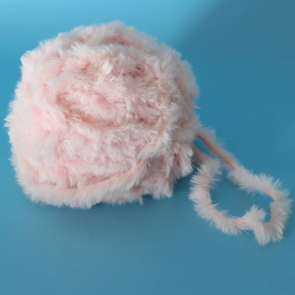 Pink 32 метра Мягкая ручная вязка из искусственного меха теплые детские вязаные 14 мм в ширину для шали шарфы шапки - Цвет: Pink