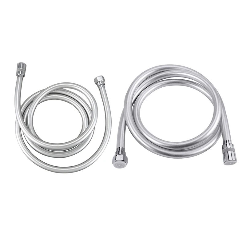 

2X PVC Thickening Anti-Winding Smooth Shower Hose For Bath Handheld Shower Head Flexible Shower Hose-2M & 1.5M
