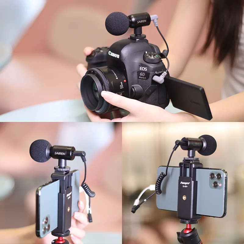 Мини микрофон Ulanzi Sairen Nano записывающий для смартфонов и камер Sony A6400 A6300 Gopro 8 7
