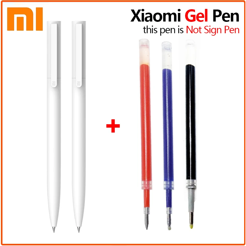 

Оригинальная гелевая ручка Xiaomi Mijia 9,5 мм Гладкие швейцарские японские черные/синие чернила запасные белые долговечные ручки Mi
