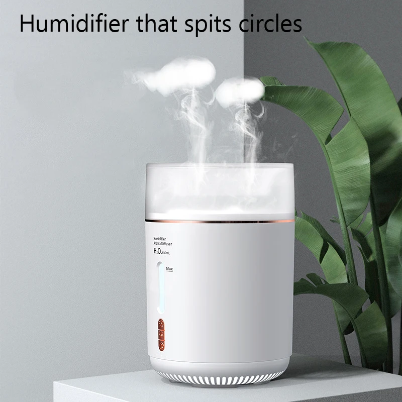 480ml AIR Humidifier Night Light That Spits Circles Aromatherapy Diffuser Home Essentials  Purifier enlarge