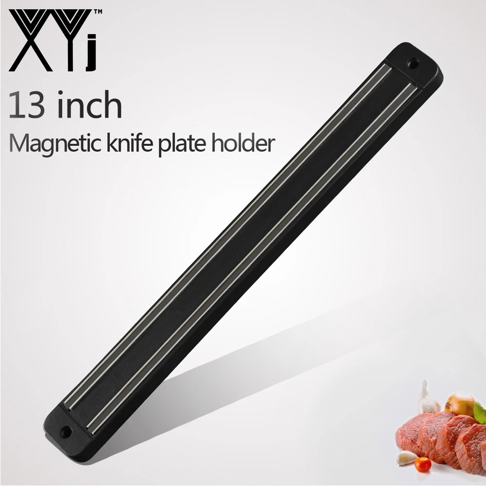 XYj Нержавеющая сталь Магнитный Ножи держатель блока настенный кронштейн Черный