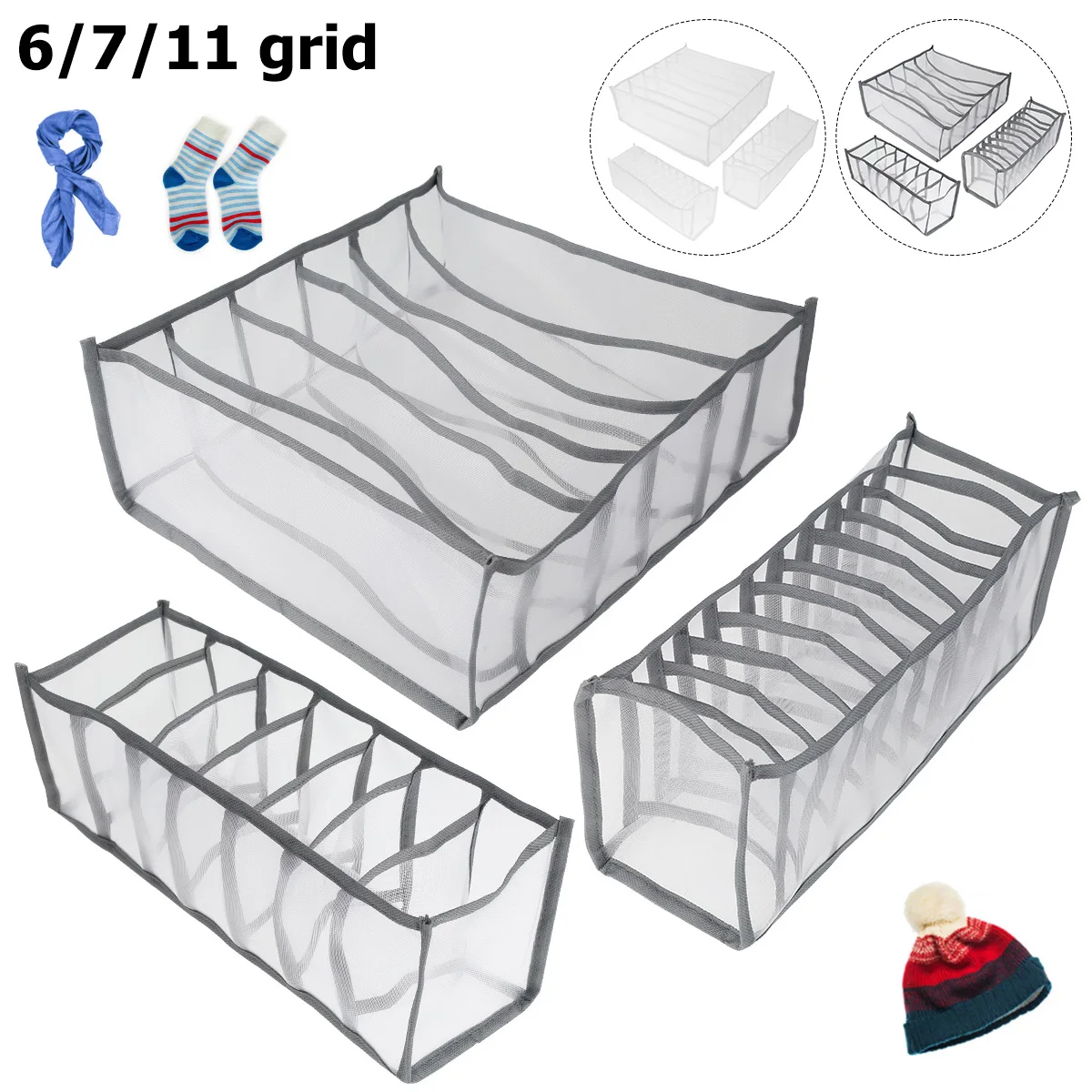 3 шт. коробки для хранения раздельных носков шорт бюстгальтеров | Дом и сад
