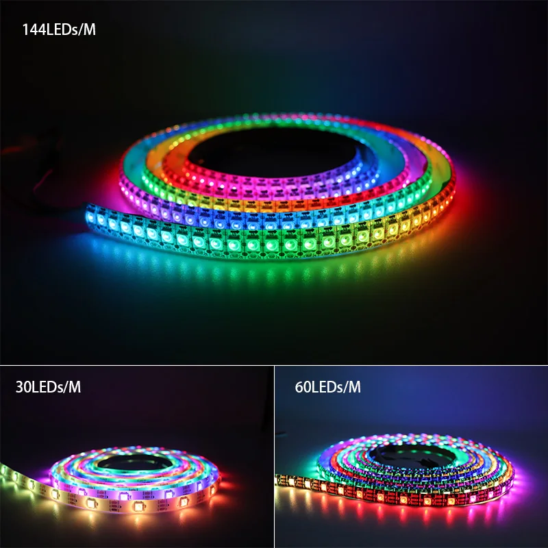 

LED Strips WS2812B Ws2812 IC RGB Individually Addressable 5050 Led Strip Light Waterproof Diode Flexible Neon Led Tape Lamp DC5V