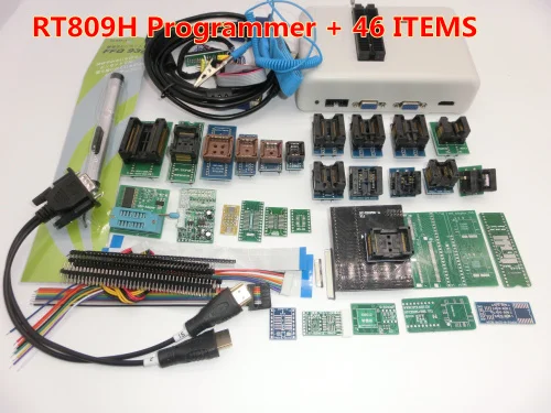 RT809H 46items Новейшее программное обеспечение RT809H emmc-nand вспышка чрезвычайно быстрый Универсальный программатор TSOP56 TSOP48 BGA63 - Цвет: RT809H 46items