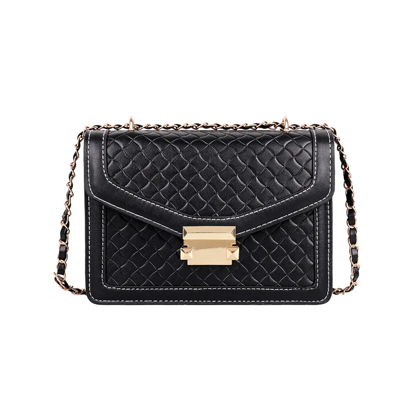 

Messenger Bag Leather 2021 High Quality New Retro Embossed Rhombus Chain Small Square Bag Fashion One-shoulder Messenger Bag