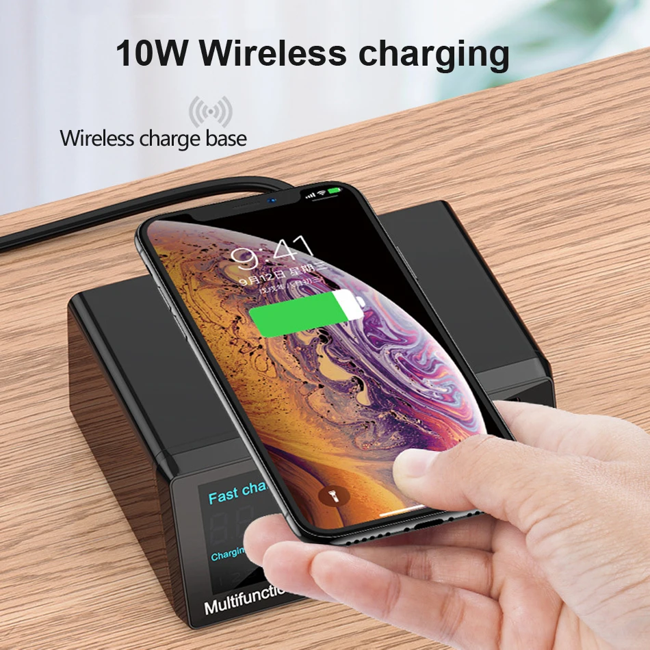 Беспроводное зарядное устройство с 8 USB-портами и поддержкой быстрой зарядки 100 3 0