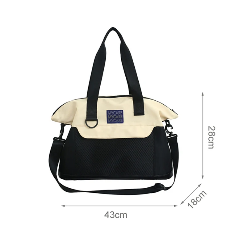 Women Large Capacity Contrast Color Nylon Shoulder Bag High Quality Waterproof Handbags Mesh Breathe Freely Totes Crossbody Bags