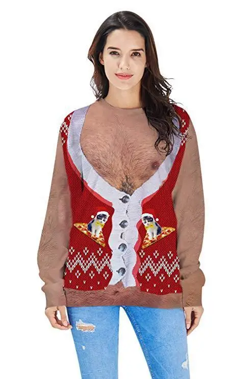 2019 Рождественский костюм на осень и весну пуловеры унисекс размера плюс S 3xl