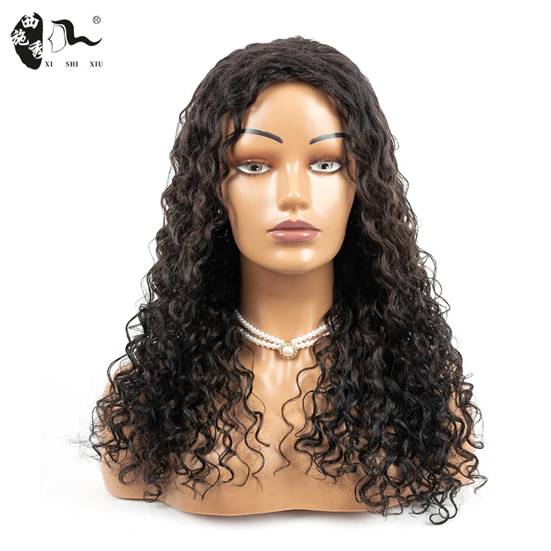 

Water Curly Wigs Synthetic Human Mixed Wig For Afro Black Women Heat Resistant 18Inch Long False Hair Full Machine Made Wig