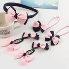 Новинка 7 шт.компл. детские заколки для волос с бантом в горошек шпильки для волос для принцессы головной убор