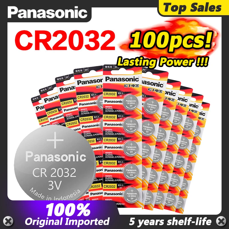 Panasonic 100 шт. Оптовая продажа Детское нижнее белье CR2032 CR 2032 литий часы Батарея
