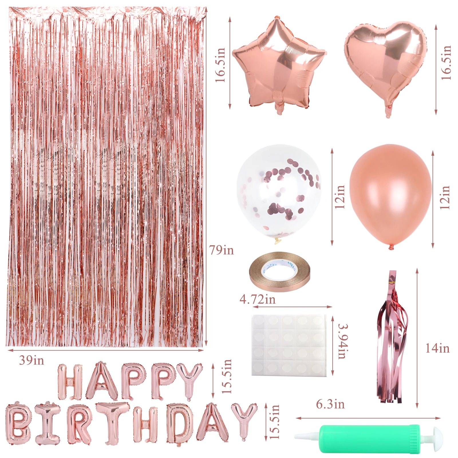 

56Pcs/Set Birthday Party Backdrop Decorations Set Pink Banner Flutter & Confetti Diy Decorations Party Supplies