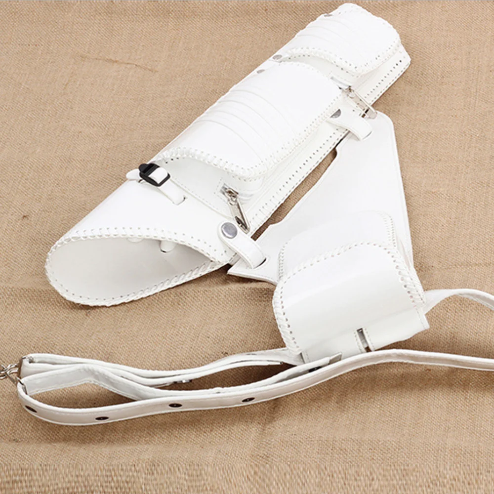 

White with Blue PU Arrow Bag Portable Arrow Storage Pouch Large Capacity Fashion Multifunctional Waist Bag Arrow Accessories