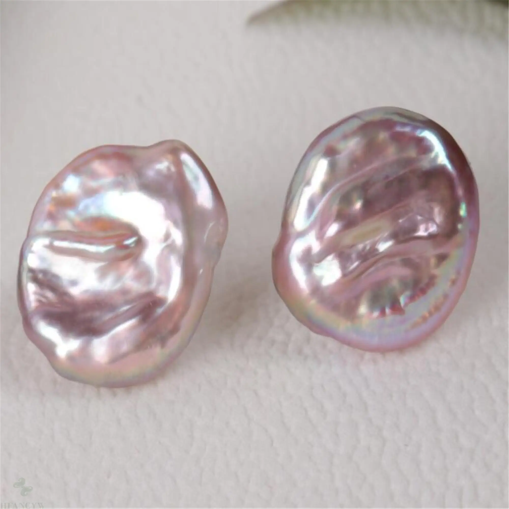 Цвет круговой монета барочный жемчуг серьги с серебряным крючком Элитная