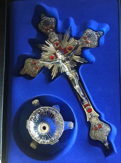 Металлический крест для дома и церкви золотистый серебристый медный красный