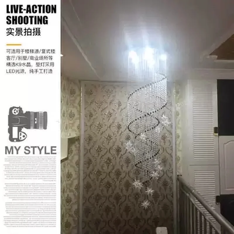 Современная спираль K9 с украшением в виде кристаллов светодиодный Потолочные