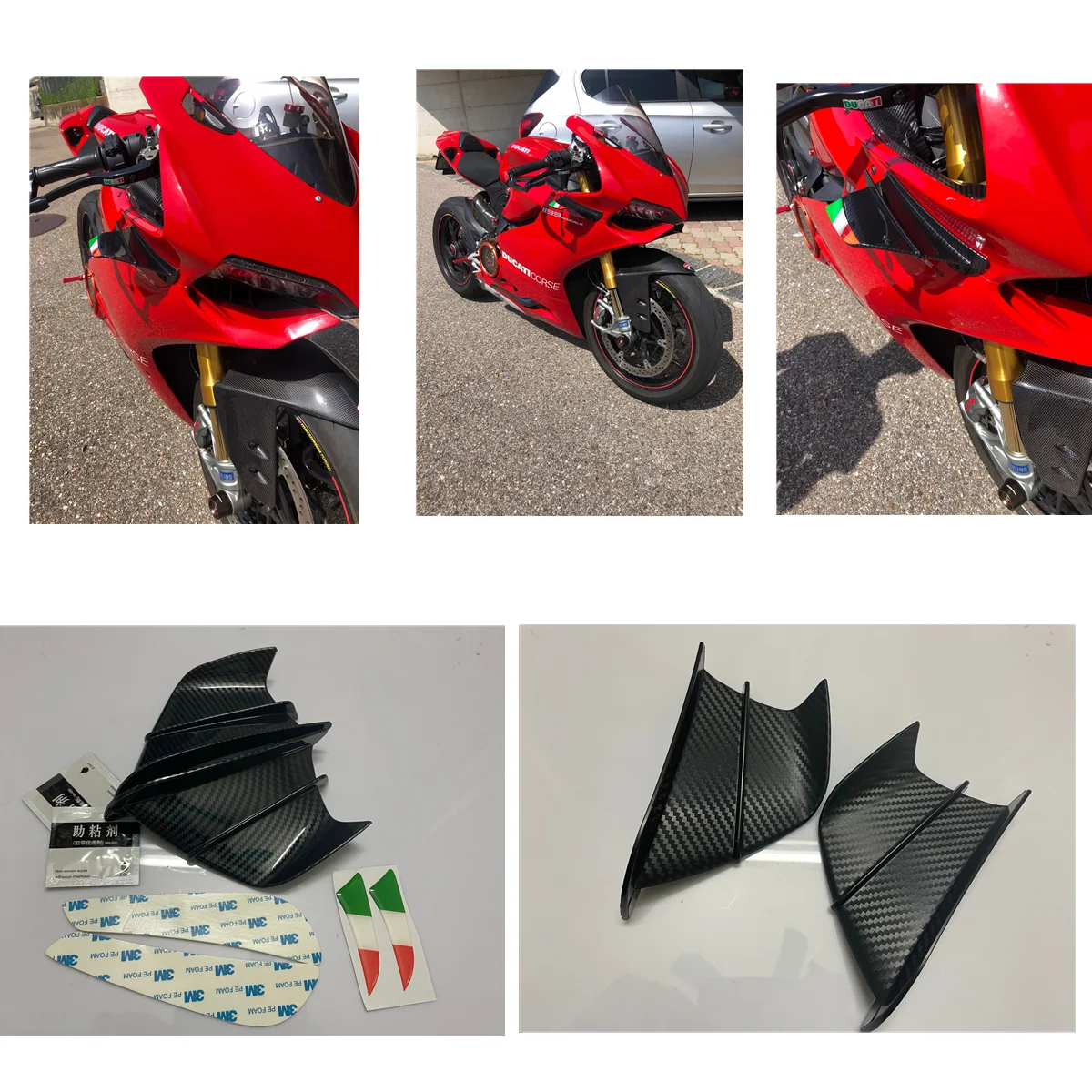 

Suitable for APRILIA RSV4 RR RF R FW TUONO V4RS125 RS4 125 REPLICA modified motorcycle fixed wind wing spoiler cover accessories