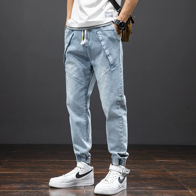 

2021 Spring Summer Ankle-Length Baggy Jeans Men Streetwear Jogger Jeans Denim Harem Pants Plus Size 6XL 7XL 8XL
