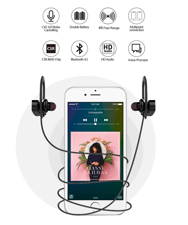 Bluetooth наушники Otium Лучшие Беспроводные спортивные наушники IPX7 водонепроницаемые HD handsfree ecouteur filaire ecouteurs avec fil auriculares con cable casque bluetooth ecouteur iphone
