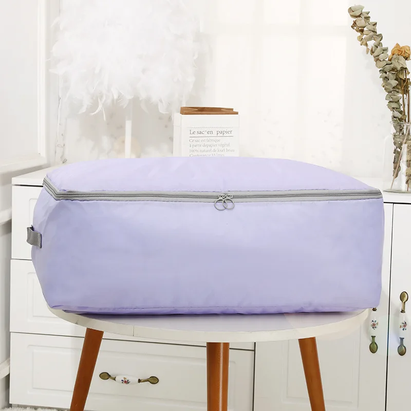 Macaroon Purple Новинка, 1 шт., домашняя тканевая стеганая сумка для хранения, вместительная оксфордская одежда, органайзер, чехол-контейнер, складной шкаф, аккуратный Чехол, M, L, XL, XXL - Цвет: Macaroon Purple
