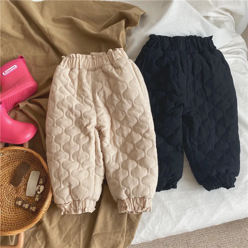 

2021 зимние новые стильные детские хлопковые брюки и кашемировые стеганые зимние хлопковые брюки для девочек