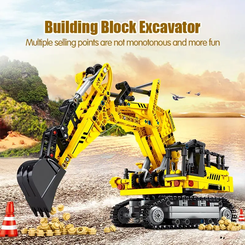 

SEMBO BLOCK City Engineering Bulldozer Crane high-tech Car Truck Excavator Roller Building Blocks bricks Construction Toys