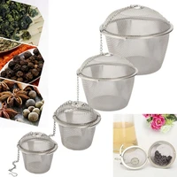 4 sizes durable silver reusable stainless mesh herbal ball tea spice strainer teakettle locking tea filter infuser spice tool