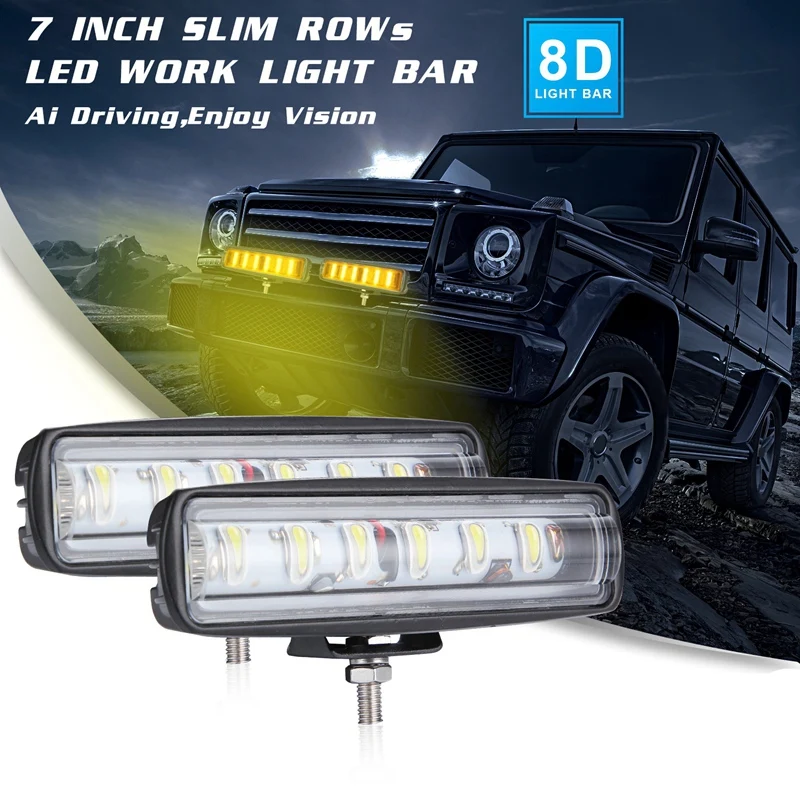 Super Slim 8D Lens 90W 6 Inch Led Bar Offroad Light For Auto 12V 24V Atv 4X4 Off Road Car Work Lights Driving Lamps | Автомобили и