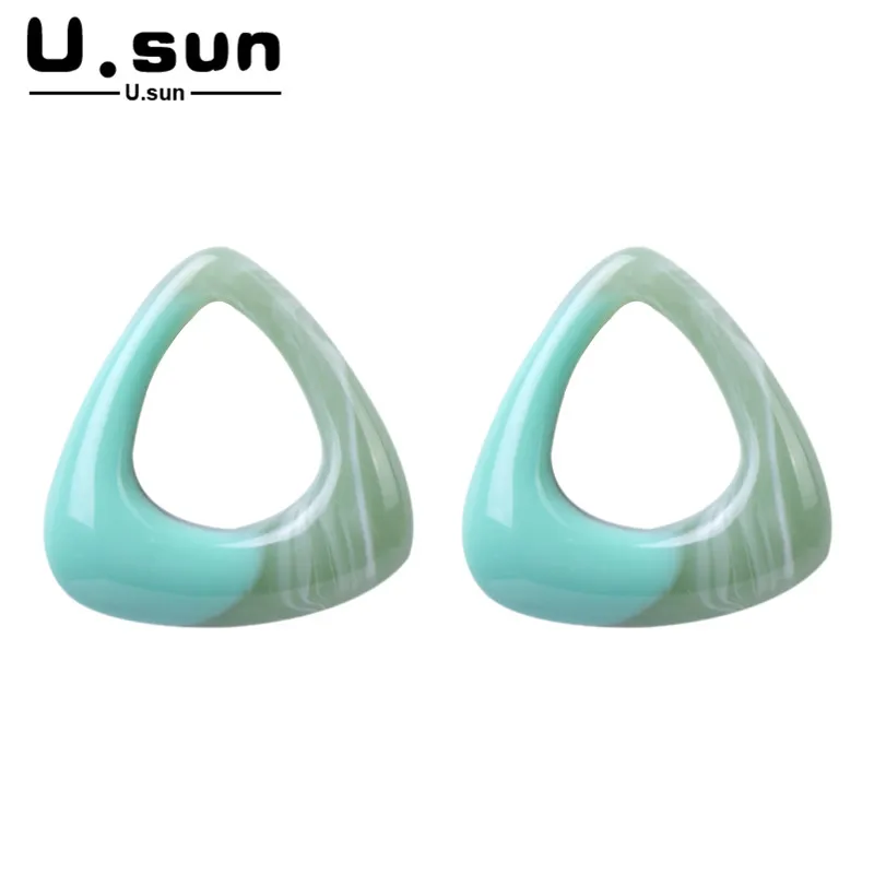 U. Защита от солнца из цветных полимеров серьги корейский геометрической формы