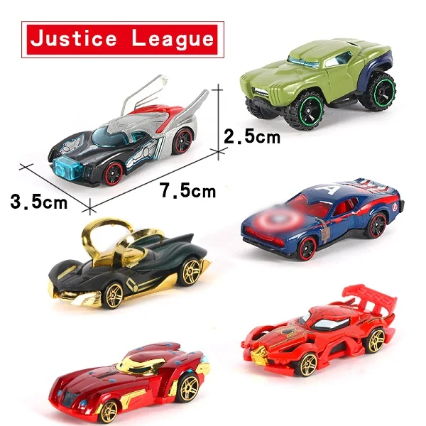 6 шт. Diecast металлические игрушечный автомобиль модель автомобиля трактор военные фермерская техника 1: 64 Бэтмен Железный человек Тони мини Aolly Строительный набор игрушек - Цвет: style-12